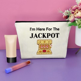 Sazuwu Slot Machine Gift for Women Casino Lover Gift Makeup Bag Gambling Gifts Casino Party Supplies Gift Cosmetic Bag Retirement Gifts for Friend Birthday Christmas Gifts Cosmetic Travel Pouch