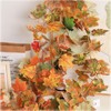Soochat Fall Maple Leaves Garland 5.8 Ft Artificial Autumn Fall