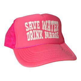 Funny Trucker Hats SAVE WATER DRINK MARGS HAT funny trucker hat hot pink snapback boating beach cap
