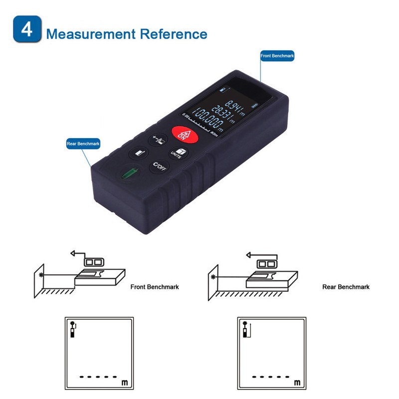 80m/262ft Mini Handheld Digital Laser Distance Meter High Precision Range