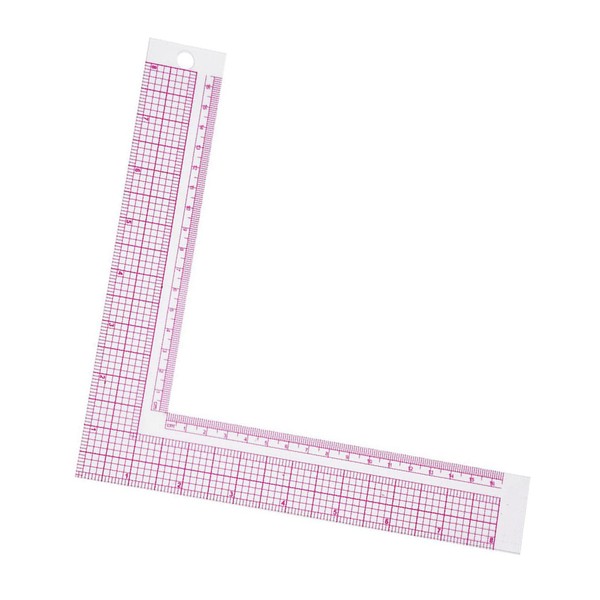 SANON Plastic L-Square Sewing Ruler, Sewing Measuring 90 Degree Curve Sewing Measure Professional Tailor Craft Tool for Sewing, Cutting, Designers, Pattern Maker and Tailors