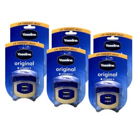 Vaseline Lip Therapy Jelly Original + Vitamina E, 0.25 onzas (paquete de 6)