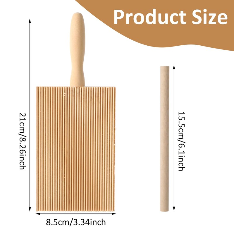 Gnocchi Boards and Ravioli Rolling Pin, Wood Gnocchi Pasta Making