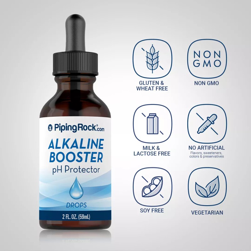Piping Rock Alkaline Booster pH Protector Drops, 2 fl oz