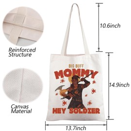 BG3 Tote Bag Karlach Inspired Gift Karlach Merch Handle Bag BG3 RPG Gamer Gift Big Buff Mommy Hey Soldier Gift (CA-BigBuffTS)