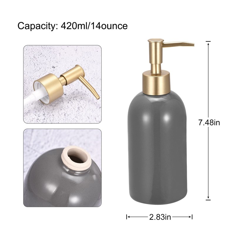 sourcing map Soap Dispenser-14Oz Ceramic Dish Hand Soap Dispenser with