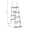 70\" A-Frame Deck Pool Ladder with Non-slip Steps & Rounded