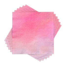 SOLAS Light Pink Paper Napkins - 20 Pack Square blush pink napkins disposable - Fun & Colorful pink cocktail napkins - 2 Ply 6 1/2' (16.5cm) Paper Light Pink Napkins - Baby Pink Napkins