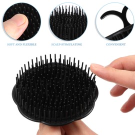 Lurrose Pack of 4 Scalp Massager Shampoo Brush Shower Hair Comb Cleaning Massage Brush Accessories (Black)