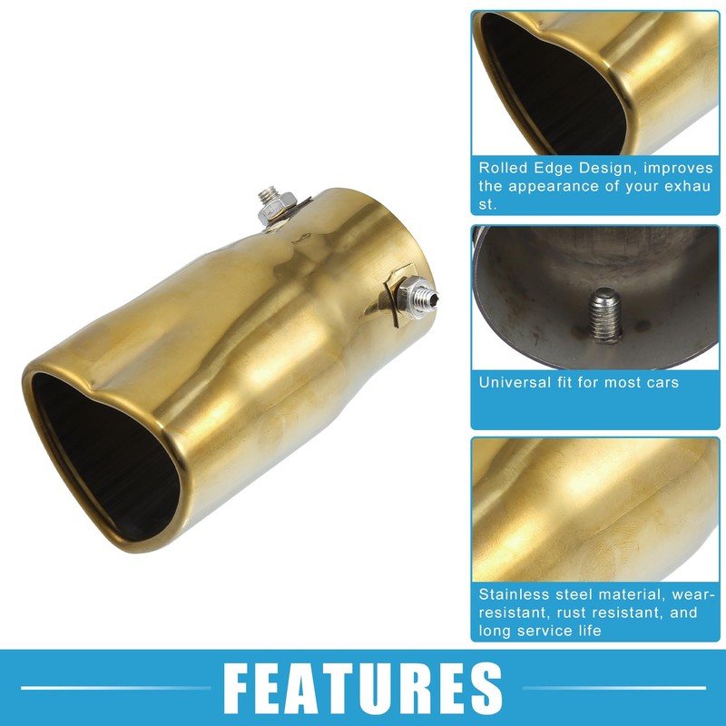 X AUTOHAUX Car Exhaust Tip Heart Shaped Tail Pipe 2.4Inch