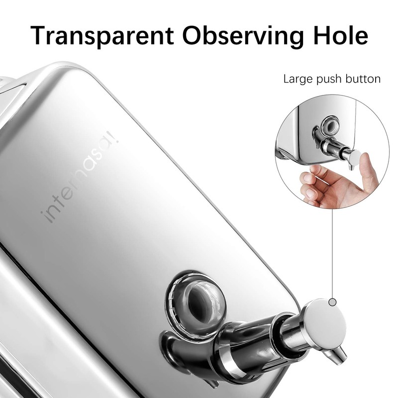 interhasa! Commercial Soap Dispenser Wall Mount 304 Stainless Steel Hand