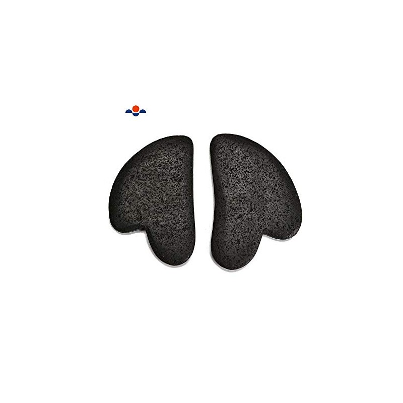 JM Design Black Lava Gua Sha Massage Stone Tool 58x110mm