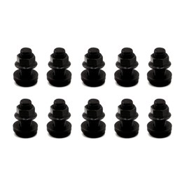 VanEssential L-Track Single Stud Bolt M10 x 1.0 Thread (Metric) 25mm / 1 inch Venture Track Accessory Black- 10 pcs