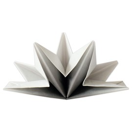 Fanxyware Star Shaped Origami Dinner Napkins in Gradient Black & White (Disposable) - 12 Pack, 23" x 15", 3-Ply Paper - Style Name: Pop Gaze