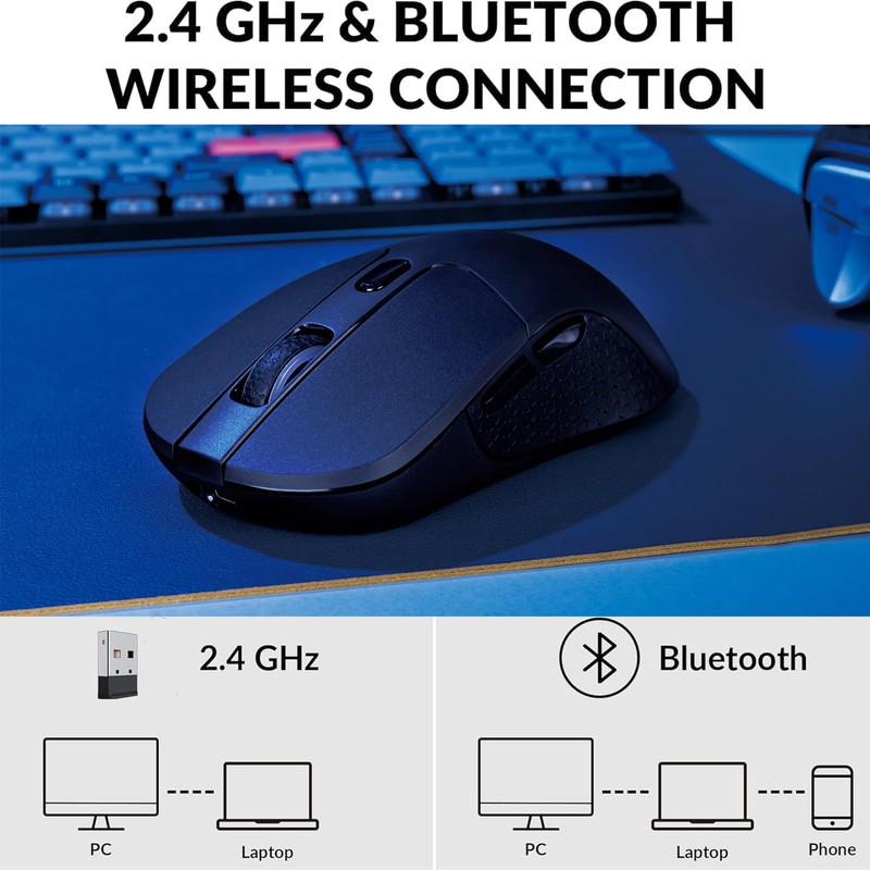 Keychron M3 8K Wireless Mouse, PAW3950 Sensor with Programmable Macro