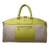 Zyan Lime Green Canvas and Leather Duffle Bag | Weekender
