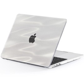 EooCoo Case Compatible with MacBook Air 15 inch M4 2025 2024 2023 2022 M3 M2 A3241 A3114 A2941, Light & Matte Interweaving Design Laptop Protective Hard Shell Cover, Satin White