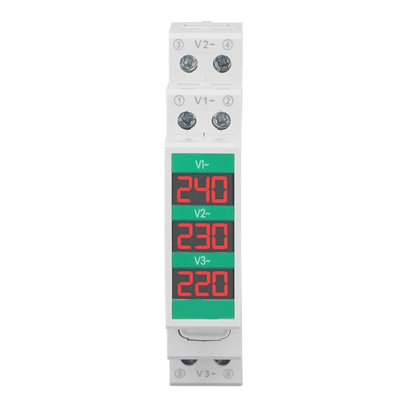 3 Phase AC Voltmeter 60-450V LCD Digital Voltage Meter Electric