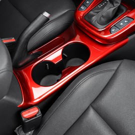 FOEVE Water Cup Holder Cover Decorative Sticker Handbrake Cover Plate Suitable Compatible with Kia Soul 2020-2025 Accessories Automotive Interior Decal(Red)