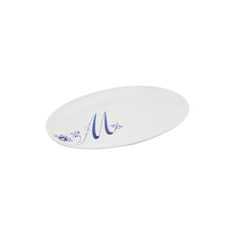 Royal Copenhagen 1028172 Blue Fluted Plain Alphabet Plate Plate "M"