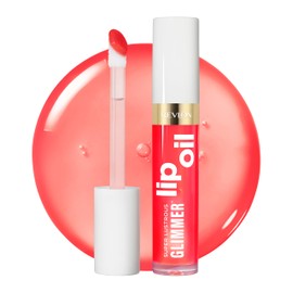 REVLON REVLON Super Lustrous Glimmer Lip Oil, Moisturizing & Tinted, Shiny Finish, Made with Plant-Based Squalane, 003 Glow Mama, 0.13 fl oz