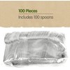 Signature Packaging - Re-usable Plastic Dessert Spoons 100 Pack -