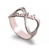 N/A INFINITY NAME RING: STERLING SILVER, 24K GOLD PLATING, ROSE