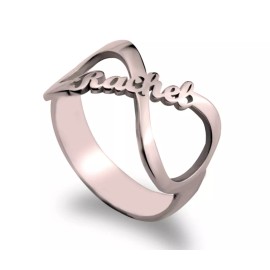 N/A INFINITY NAME RING: STERLING SILVER, 24K GOLD PLATING, ROSE GOLD PLATING