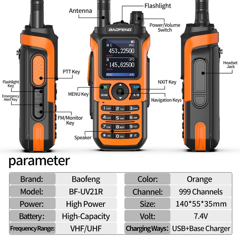 Baofeng Radio Ham Radio Handheld Dual Band Long Range Two