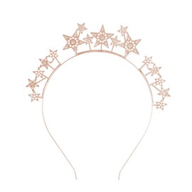 JRYXDS Star Headband Metal Star Hair Band Rhinestone Alloy Headpiece Decorative Crystal Headband Hair Accessories for Women Party Girls Bride Bridesmaids