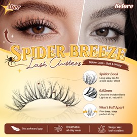 Spider Lash Clusters Kit, Wispy Breeze Cluster Lashes 8-16mm D Curl