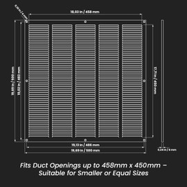 Repa Market Air Vent Cover 20x20 Inch (Outer Dimensions) Black Galvanized Steel Louvered Grill Cover with Mesh Screen/Wall or Ceiling Vent/HVAC Register for Indoor and Outdoor Ventilation