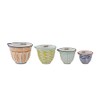 Creative Co-Op Hand Stamped Striped Stoneware Measuring Cups (Set of