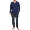 Ekouaer Pyjamas Men Long Sleeve Pjs Sets Plaid Pajamas for