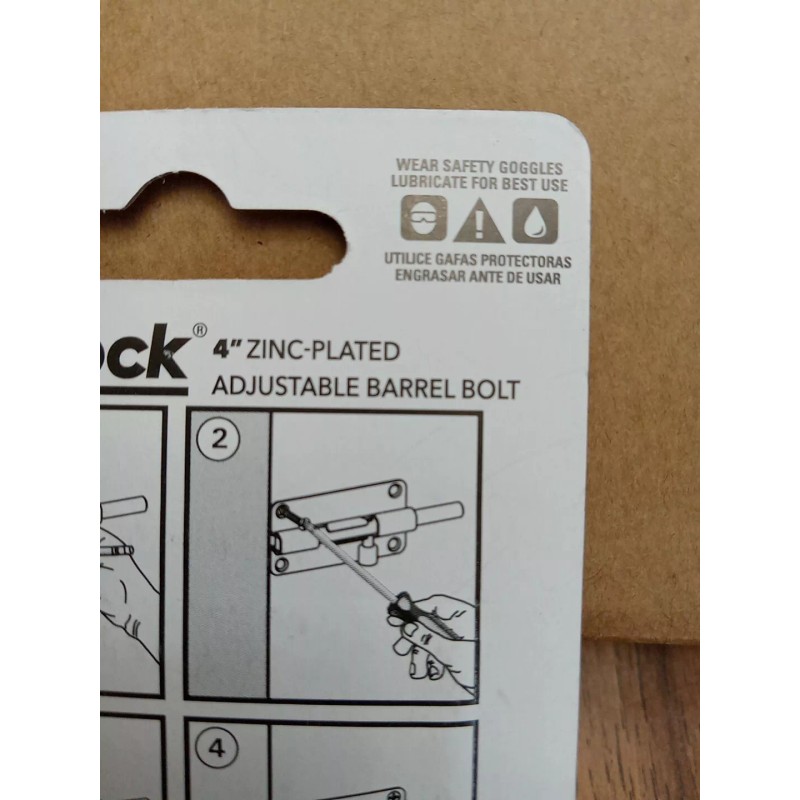 Ajustco AjustLock 4" Zinc Plated Adjustable Barrel Bolt Siding Lock