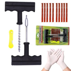 TONZACK Tyre repair kit, puncture repair kit, car tyre repair kit, quick puncture repair on the go, for all types of tubeless tyres