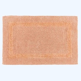 HOMESCAPES Bath Mat, Luxury 1600gsm Extra Soft 100% Cotton, Reversible Bathroom Mats Non-Slip, Washable, Super Absorbent, Quick-Dry, Peach Bathroom Rug, 50 x 80 cm