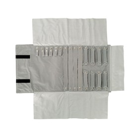 SCIKHEFT Travel Roll Bag Jewelry Display Storage Organizer Multi-function Velvet Pouch (Black and grey)