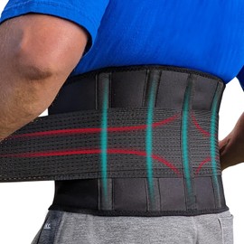 Soporte Lumbar de Talla Grande para el Dolor Lumbar Negro 5XL, Cinturón Soporte para Mujeres y Hombres, Grande y Alto, Obeso, Sobrepeso de gran Tamaño