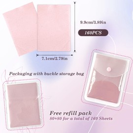 EKIND Oil Blotting Papers Replacement Packs Make Up Pads for Face Shine Control Men Women,Portable Oil Absorbing Tissues for Oily Skin(160 Sheets,Pink)