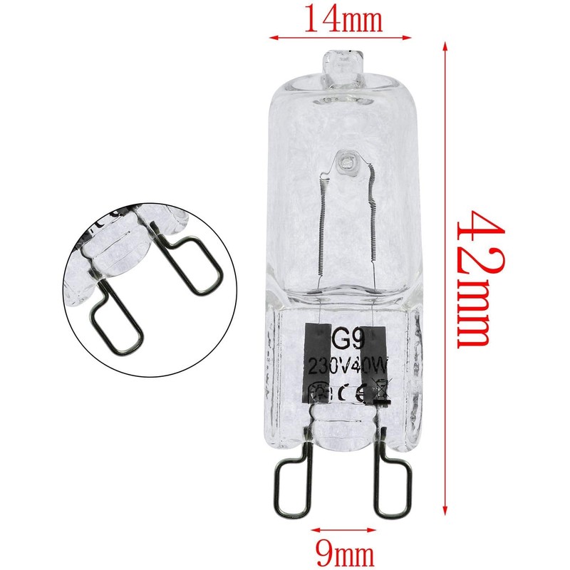 SQXBK Halogen Bulb 10PCS G9 T4 230V 40W Bi-Pin Base