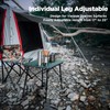 VILLEY Portable Camping Table with Adjustable Legs, Lightweight Aluminum Folding