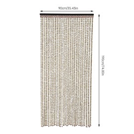 Unbranded Natural Wood Bamboo Beaded Curtain Wooden Hanging Room Divider Decorative 74.8in