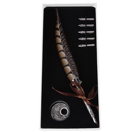 Feather Pen, 2Types Antique Feather Fountain Dip Pen Quill Pen Writing Stationery Business Office Supplies(#2)