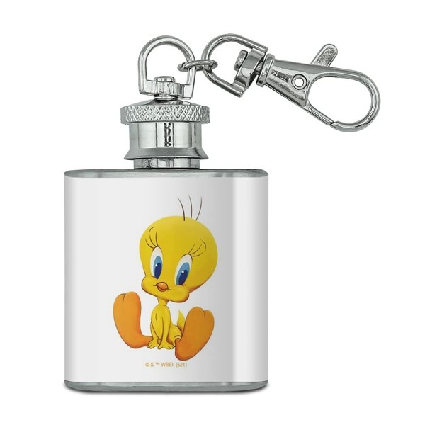 Looney Tunes Cute Tweety Stainless Steel 1oz Mini Flask Key