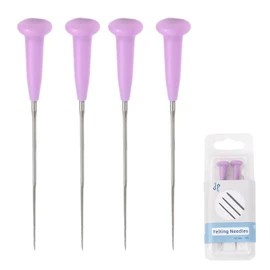 4 PCS Felting Needle Purple Felt Needle with Case Felting Tool Set Supply for Beginners Hobbyists Artists Needlework Projects