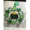 Unbranded St Patrick's Day Green Wreath Shamrocks Hanging Sign Irish