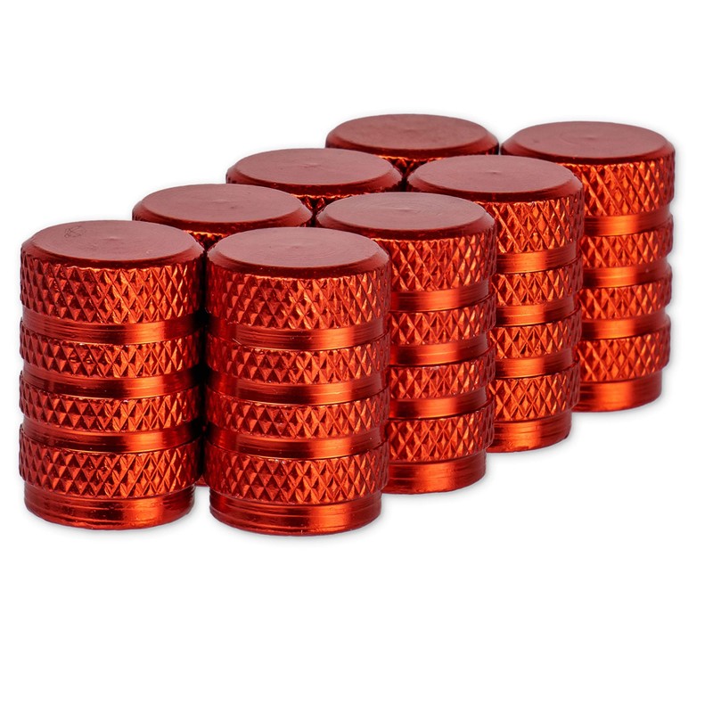 8 Pcs Red Aluminium Valve Caps for Car Schrader Valves
