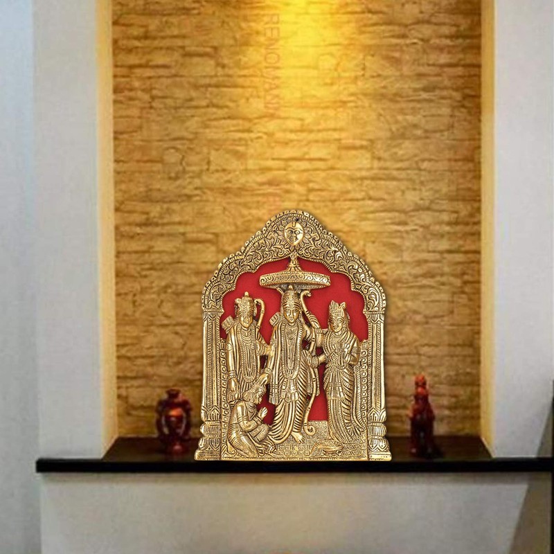 DreamKraft Antique White Metal Lord Ram Darbar Idol for Home
