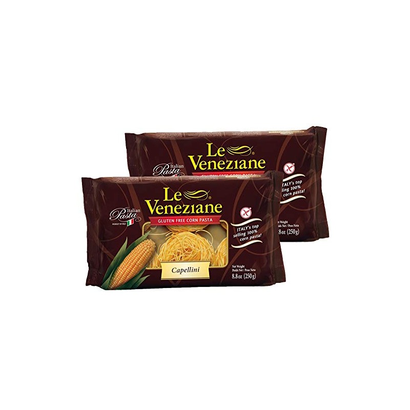 Le Veneziane Capellini- Gluten Free Pasta, 8.8 Ounce (Pack of